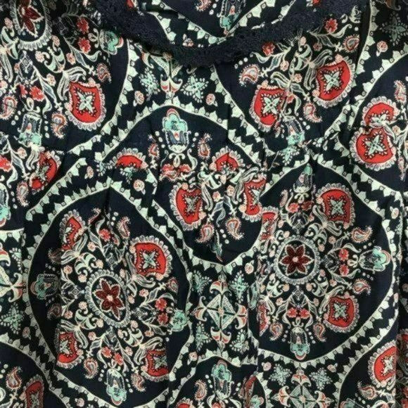 Torrid Paisley Medallion Ruffle Babydoll Top, 2X New with Tag - Picture 6 of 6